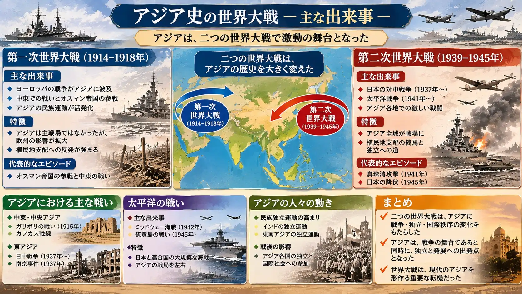 アジアの運命を決定づけた世界大戦の重大事件