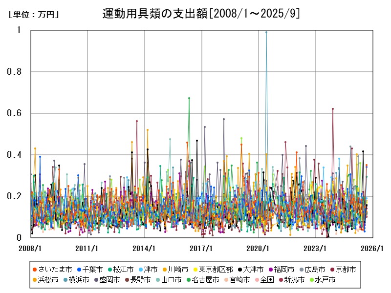 運動用具類の支出額