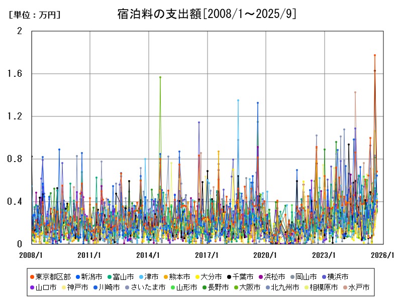 宿泊料の支出額